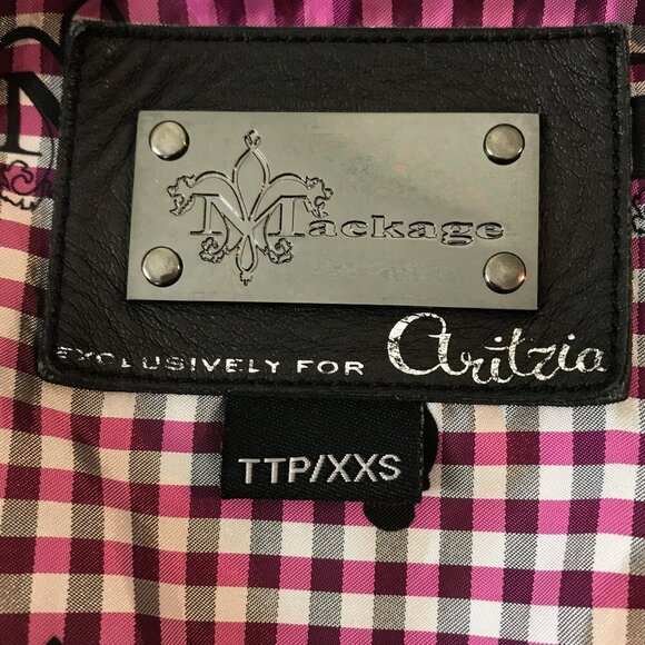 Aritzia Mackage Black Leather Biker Jacket Genuine Lamb Leather Size XXS - Picture 7 of 8